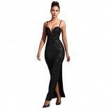 Black Strapless V Neck Sexy Women America Styles Dress for Party Formal Clothing