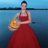 Red Straps Boat Neck Lace Up Bandage Women's Casual Party Holiday Maxi Dress