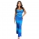 Blue Printed Off Shoulder Crop Tops Pleated Women's Fashion Midi Dress Sets