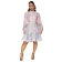 Light Pink Printed Floral Single Breasted Elegant Skirt Mini Dress with Belt