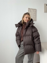 Brown Women's Long Sleeve Fashion Hooded Coats Jacket