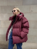 Claret Women's Long Sleeve Fashion Hooded Coats Jacket