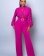 RoseRed Lace Hollow Out Long Sleeve Patchwork Casual Women Sexy Jumpsuit