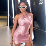Pink Sleeveless Gilding Sexy Women Party Clubwear