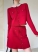 Red Long Sleeve Two Pieces Pearl Crewneck Knit Cardigan with A-Line Elegant Mini Dress