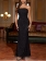 Black Strapless Sequins Mesh Fishbone Elegant Women Evening Formal Maxi Dress