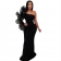 Black Off Shoulder Ruffles One Sleeve Luxury Women Birthday Party Prom Dress