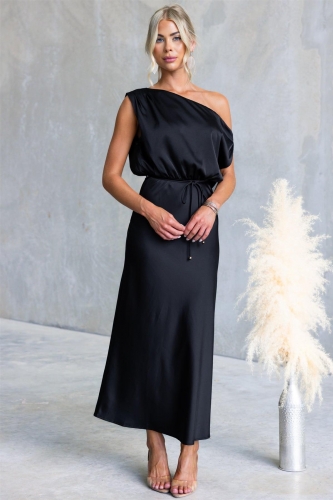 Black Off Shoulder Fashion Women Vacation Party Long Dress