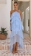 Blue Off Shoulder Halter Neck Mesh Ruffles Women Summer Fashion Long Dress