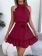 Red Sleeveless Casual Women Holiday Fashion Pleated Mini Skirt