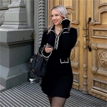 Black Long Sleeve Knit Single Breast V Neck Ruffles Party Casual Mini Dress