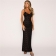 Black Lace Straps Low Cut Hollow Out See Thourgh Bodycon Long Dress