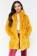 Yellow Long Sleeve Fluffy Fur Coat
