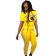 Yellow Short Sleeve Knitting Champion Fashion Catsuit Dress