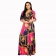 Red Seven Sleeve Printed V-Neck Maxi Dress