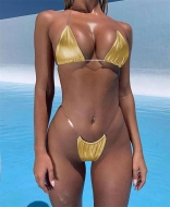 Golden Transparent Sling Sexy Swimwear