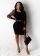 Black Long Sleeve Mesh O-Neck Women Bodycons Mini Dress