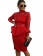 Red Long Sleeve Sequins Foral Women Sexy Evening Dress