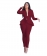 WineRed Long Sleeve V-Neck 2PCS Women Fashion Business Suits