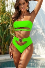 Green  Bandage Sexy High Waist Swimsuit