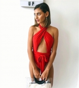 Red Bandage Sexy One-Pieces Swimsuit