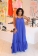 Blue Halter V-Neck Women Fashion Maxi Dress