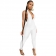 White Halter Backless Deep V-Neck Women Party Sexy Jumpsuit
