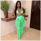 Green Halter Printed Sexy Foral Women Jumpsuit With Pant