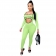 Green Long Sleeve Low-Cut Printed Sexy Jumpsuit