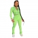 Green Long Sleeve Zipper Deep V-Neck 2PCS Women Sports Dress