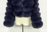 RoyalBlue Long Sleeve Fashion Women Short Fur Coat