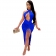 Blue Sleeveless Deep V-Neck Slited Women Maxi Dress