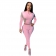 Pink Long Sleeve Zipper Women Fashion Sports Dress