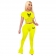 Yellow Short Sleeve Mesh Tops Women Jumpsuit Sports Dress