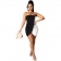 Black Off-Shoulder Sleeveless Slited Fold Mini Dress