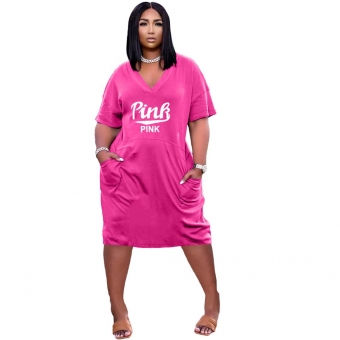 RoseRed Short Sleeve V-Neck Printed Women Clubwear