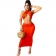 Red Sleeveless Hollow-out Women Bodycons Midi Dress