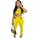 Yellow Sleeveless O-Neck 2PCS Bodycons Women Sexy Jumpsuit
