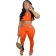 Orange Sleeveless O-Neck 2PCS Bodycons Women Sexy Jumpsuit