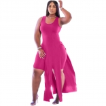 RoseRed Sleeveless Halter Low-Cut 2PCS Plus Size Dress