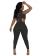 Black Sleeveless Halter 2PCS Women Sexy Jumpsuit Set