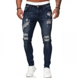 RoyalBlue Sexy Hollow-out Hole Men's Jeans Pant