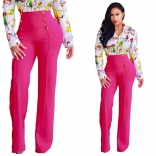 RoseRed Women Fashion Button Trousers