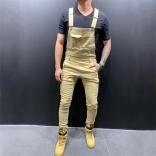 Khaki Men's Fashion Jeans Working Overalls