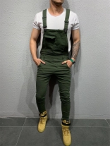 Green Men's Fashion Jeans Working Overalls