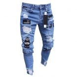 Blue Men's Fashion Hip Hop Jeans Trousers
