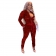 Red Long Sleeve Zipper Fashion Sexy Sequins Women Jumpsuit