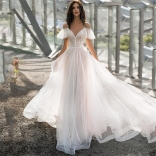 White Sleeveless V-Neck Mesh Lace Fashion Maxi Dress