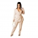 Beige One Sleeve Low-Cut V-Neck Chains Halter Sexy Catsuit Dress