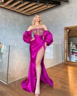 RoseRed Off-Shulder Sequins Sexy Women Maxi Dress
